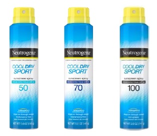 Imagen oficial de Cool Dry Sport aerosol sunscreen publicada por OECD