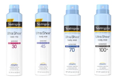 Imagen oficial de Ultra Sheer aerosol sunscreen publicada por OECD