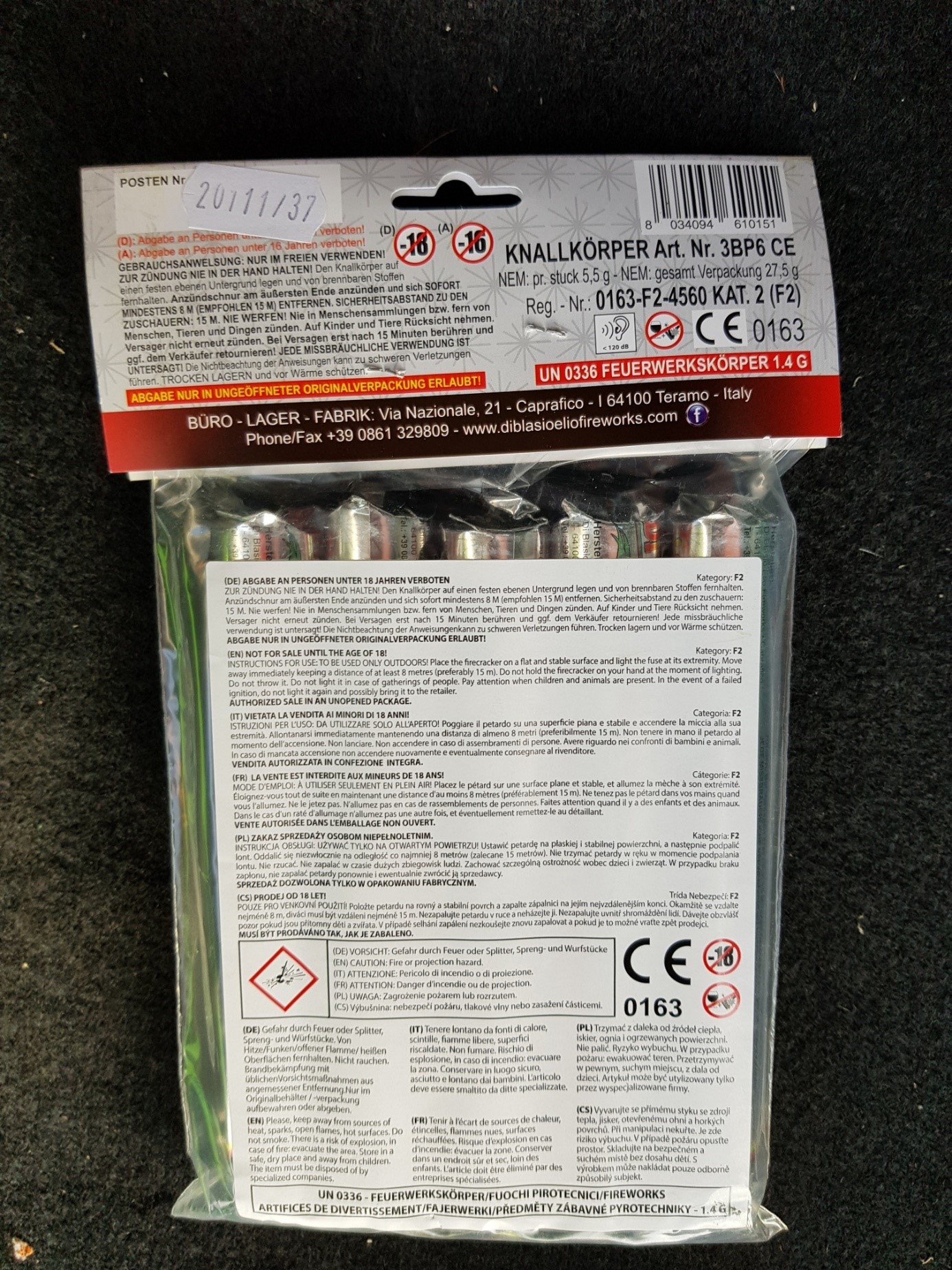 Imagen oficial de Fireworks ; Di Blasio Elio Fireworks ; Cobra 6 BP publicada por OECD
