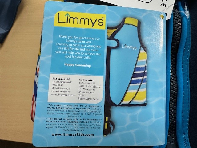 Imagen oficial de Swim vest ; Limmys ; Buoyant aids for swimming instruction publicada por OECD 3