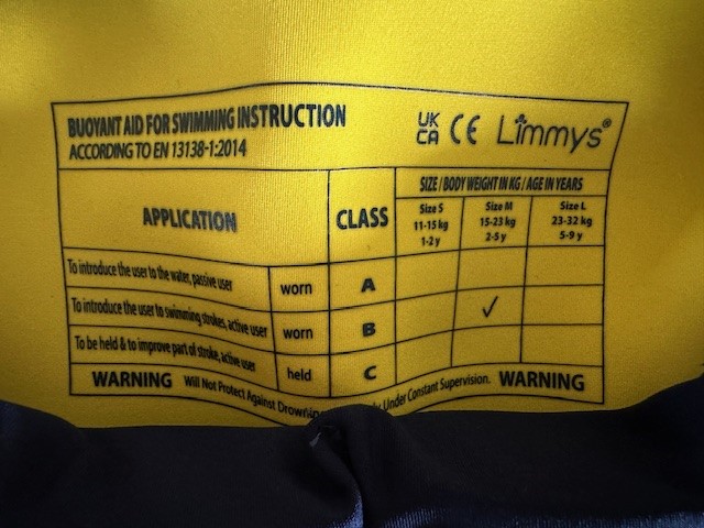Imagen oficial de Swim vest ; Limmys ; Buoyant aids for swimming instruction publicada por OECD 6