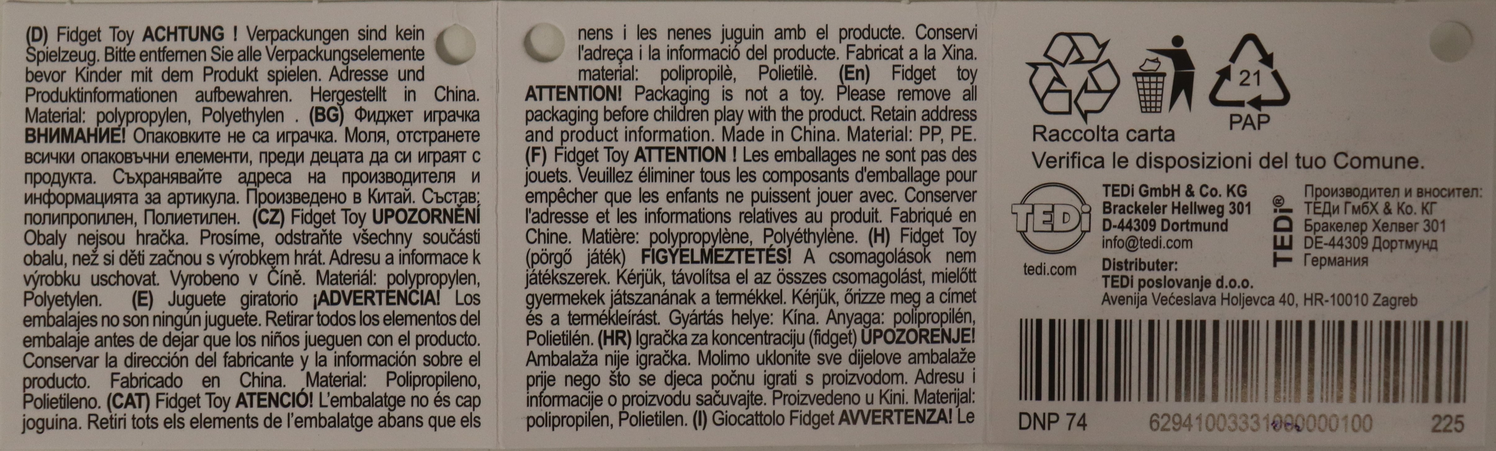 Imagen oficial de Fidget toy ; TEDI ® ; FIDGET TOY publicada por OECD 3