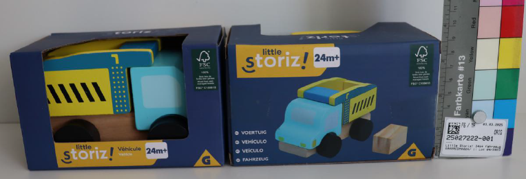 Imagen oficial de Wooden toy truck ; Little Storiz! 24m+ ; Fahrzeug LKW Kipper aus Holz publicada por OECD