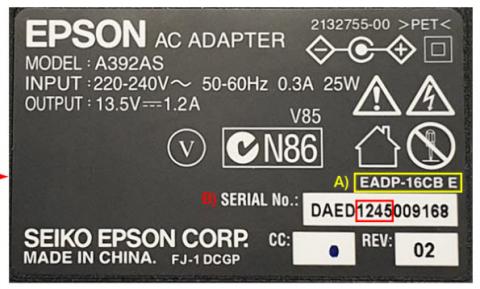 Imagen oficial de AC Adapter (EADP-16CB E) for Epson Perfection Scanners publicada por OECD 2