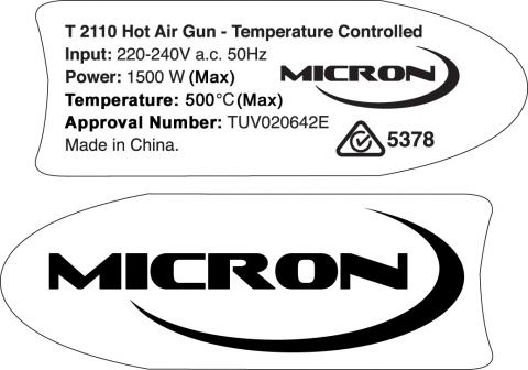 Imagen oficial de Micron T 2110 Hot Air Gun publicada por OECD 2