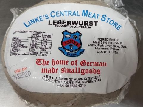 Imagen oficial de Leberwurst approximately 400g publicada por OECD