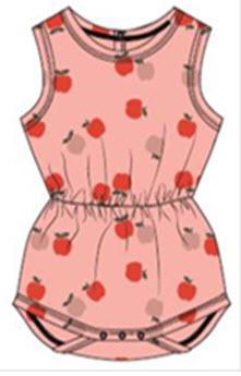 Imagen oficial de Baby French Terry Towelling Printed Romper with Multi-coloured Stripes or Apples publicada por OECD 2