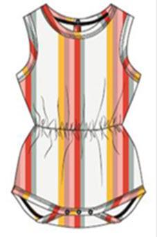 Imagen oficial de Baby French Terry Towelling Printed Romper with Multi-coloured Stripes or Apples publicada por OECD