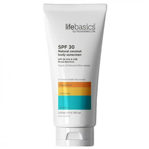 Imagen oficial de Life Basics by Nourished Life SPF30 Natural Coconut Body Sunscreen publicada por OECD