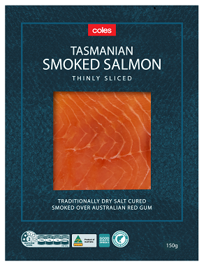 Imagen oficial de Coles Tasmanian Smoked Salmon 150g publicada por OECD