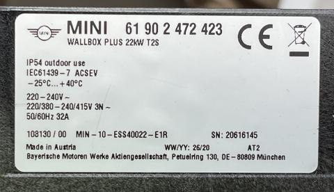Imagen oficial de MINI HV Wallbox Gen II with charging socket - Electric Vehicle Charger publicada por OECD 2