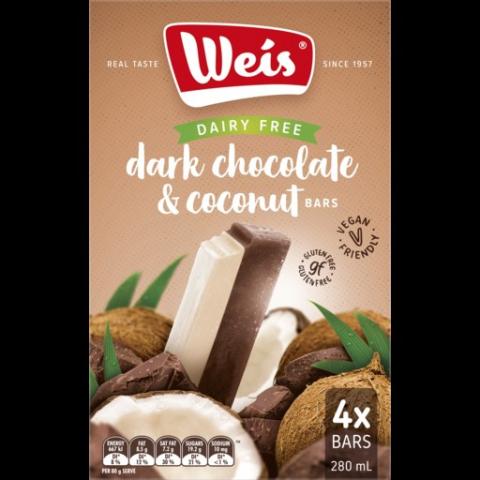 Imagen oficial de Weis Dairy Free Dark Chocolate & Coconut Multipack 280mL publicada por OECD