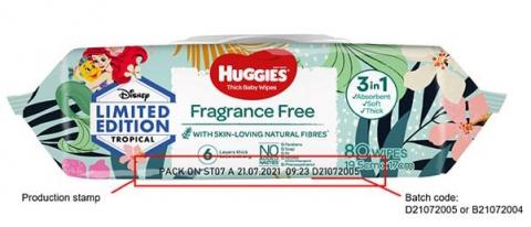 Imagen oficial de HUGGIES Thick Baby Wipes, Fragrance Free - Limited Edition Tropical - The Little Mermaid and Toy Story's Rex Dinosaur Designs publicada por OECD 2