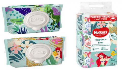 Imagen oficial de HUGGIES Thick Baby Wipes, Fragrance Free - Limited Edition Tropical - The Little Mermaid and Toy Story's Rex Dinosaur Designs publicada por OECD
