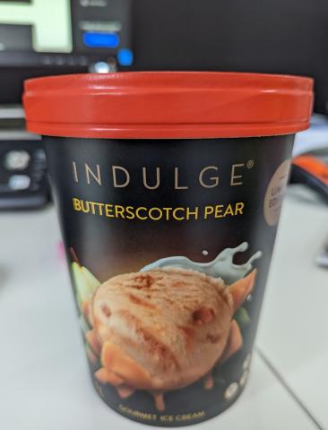 Imagen oficial de Indulge Butterscotch Pear Gourmet Ice Cream 1L publicada por OECD