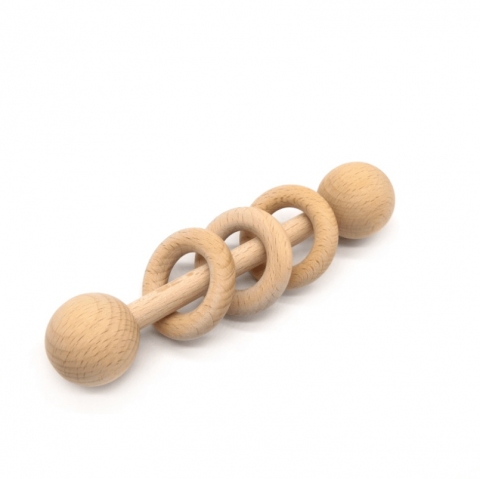Imagen oficial de Organic Wooden Baby Rattle, Wooden Maraca and Baby Rattle Ring Wooden publicada por OECD