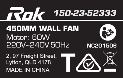 Imagen oficial de ROK Metal Wall Fan 450mm publicada por OECD 3