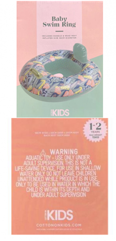 Imagen oficial de Cotton On Kids Baby Swim Ring publicada por OECD 2