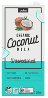 Imagen oficial de Coles Organic Unsweetened Coconut Milk 1L publicada por OECD