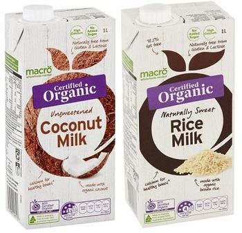 Imagen oficial de Macro Certified Organic Unsweetened Coconut Milk 1L and Macro Certified Organic Naturally Sweet Rice Milk 1L publicada por OECD