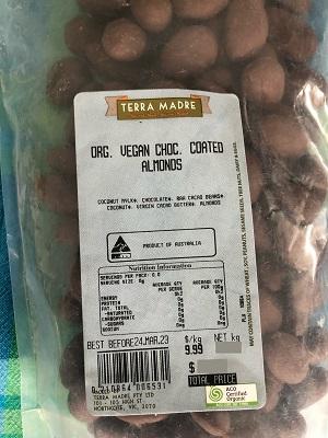 Imagen oficial de Organic Vegan Chocolate Coated Almonds - Various Weights publicada por OECD