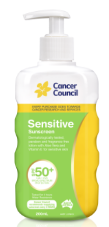 Imagen oficial de Cancer Council Sensitive Sunscreen SPF 50+ publicada por OECD 2