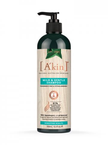 Imagen oficial de A’kin Mild & Gentle Shampoo Fragrance Free & Hypoallergenic 500mL publicada por OECD