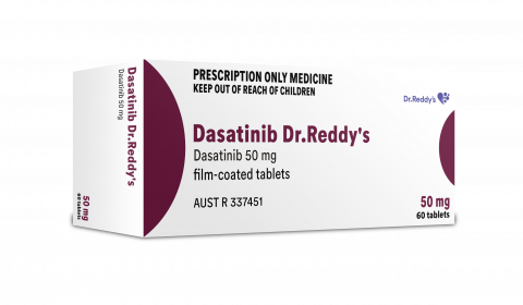 Imagen oficial de Dasatinib Dr. Reddy's dasatinib 50 mg film coated tablet blister pack and Dasatinib Dr. Reddy's dasatinib 100 mg film coated tablet blister pack publicada por OECD