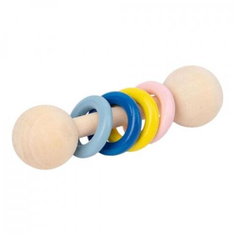Imagen oficial de Natural Wood Mini Ring Rattle Baby Sensory Toy publicada por OECD