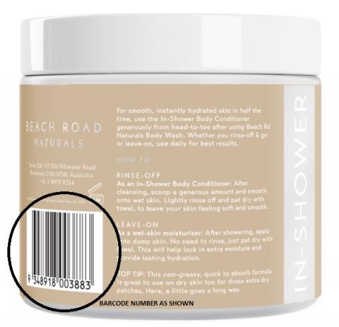 Imagen oficial de Beach Rd Naturals - In-Shower Body Conditioner 400ml publicada por OECD 2