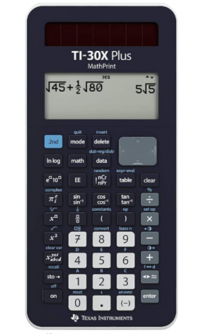 Imagen oficial de Texas Instruments TI-30X Plus scientific calculator publicada por OECD