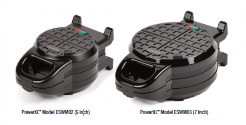 Imagen oficial de PowerXL Model ESWM02 (5 inch) and Model ESWM03 (7 inch) Stuffed Wafflizer waffle makers publicada por OECD