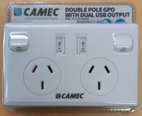 Imagen oficial de Camec double pole power point (GPO) with dual USB output publicada por OECD 2