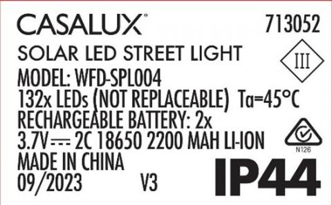 Imagen oficial de Casalux Solar LED street light publicada por OECD 3