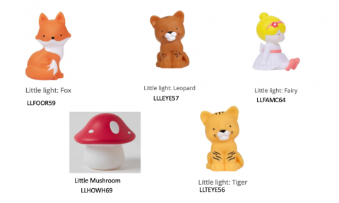Imagen oficial de A Little Lovely Company novelty shaped night lights publicada por OECD
