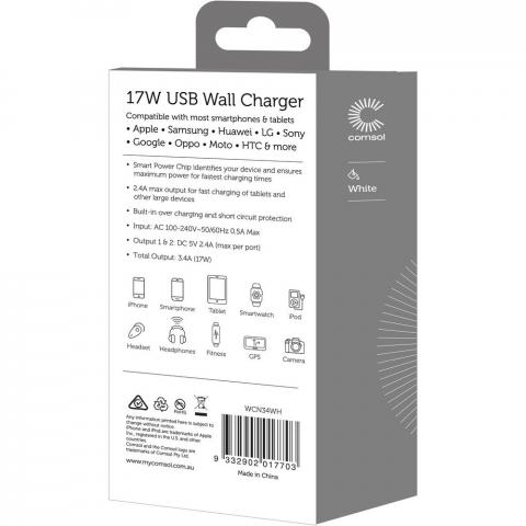 Imagen oficial de Comsol dual port USB wall charger 3.4A/17W - sold at Officeworks publicada por OECD 3
