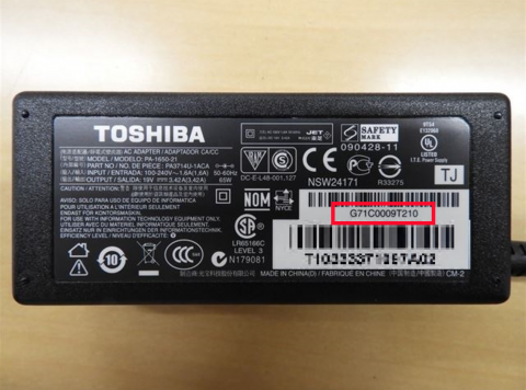 Imagen oficial de Toshiba laptop AC Adapter publicada por OECD 2