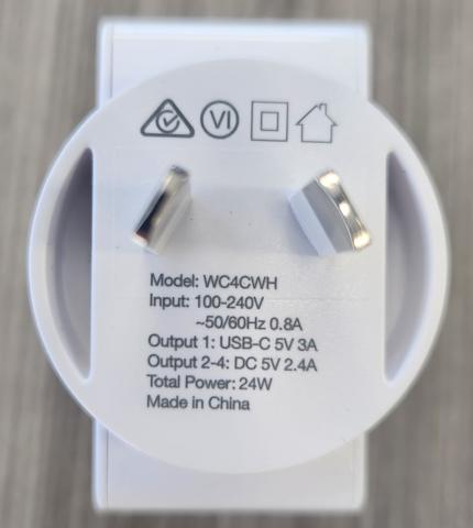 Imagen oficial de Comsol 4 Port USB Wall Charger with USB-C 24W White - sold at Officeworks publicada por OECD 2