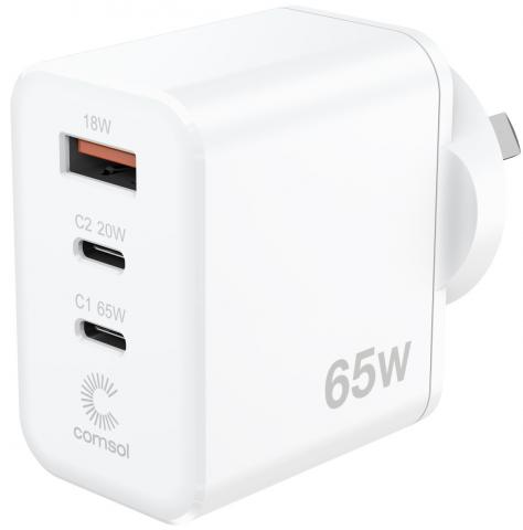 Imagen oficial de Comsol 65W 3 Port USB-A/USB-C Laptop GaN Wall Charger - sold at Officeworks publicada por OECD