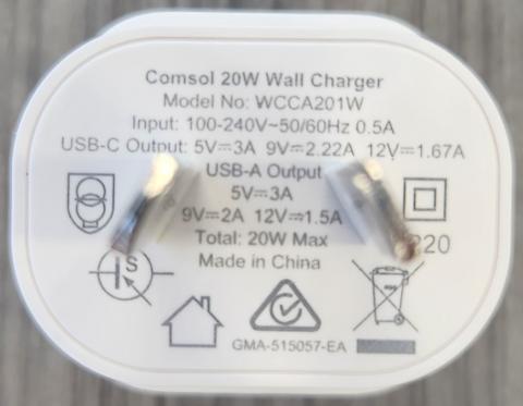 Imagen oficial de Comsol 20W Dual Port USB Wall Charger - sold at Officeworks publicada por OECD 2