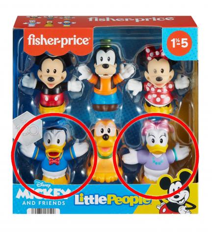 Imagen oficial de Donald Duck and Daisy Duck figures sold as part of the Fisher-Price Little People® Mickey and Friends figure pack. publicada por OECD 2