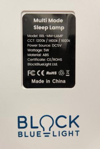 Imagen oficial de Multi-mode blue blocking sleep lamp publicada por OECD 2