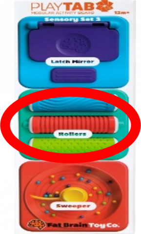 Imagen oficial de Fat Brain Rollers Tile sold in the Playtab Sensory Set 3 publicada por OECD