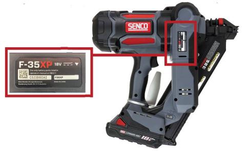 Imagen oficial de SENCO F35XP Cordless 34-degree nail gun publicada por OECD