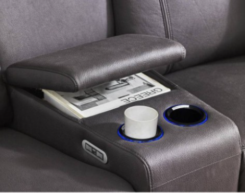 Imagen oficial de Matinee Home Theatre 4 seat sofas with electric cup holders – sold at Harvey Norman publicada por OECD 4