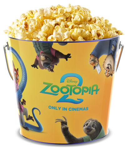 Imagen oficial de Zootopia 2 popcorn bucket publicada por OECD