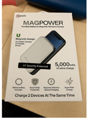 Imagen oficial de XO Poppy 10000 mAh Single Power bank Magsafe and POM 5000 mAh MAGPOWER Magnetic Wireless power bank publicada por OECD 2