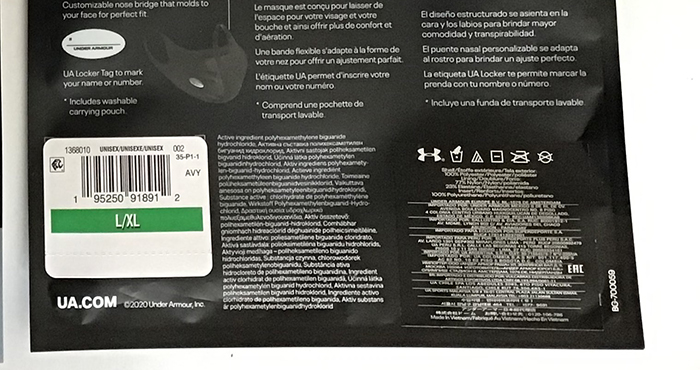 Imagen oficial de Community Face Covering ; Under Armour ; Sportsmask black publicada por OECD 3