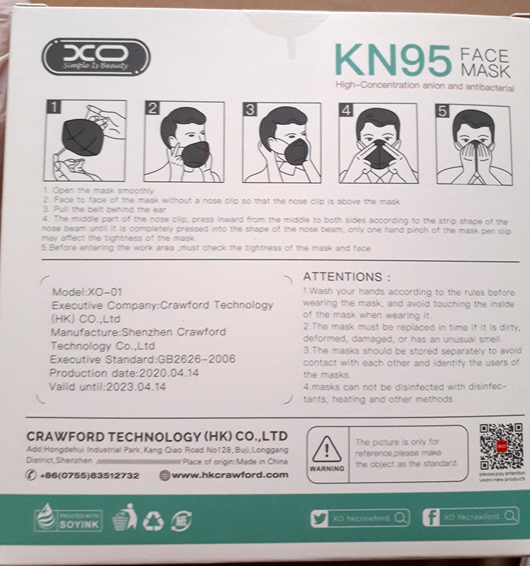 Imagen oficial de Particle filter mask ; XO Simple is beauty ; KN95 Face mask publicada por OECD