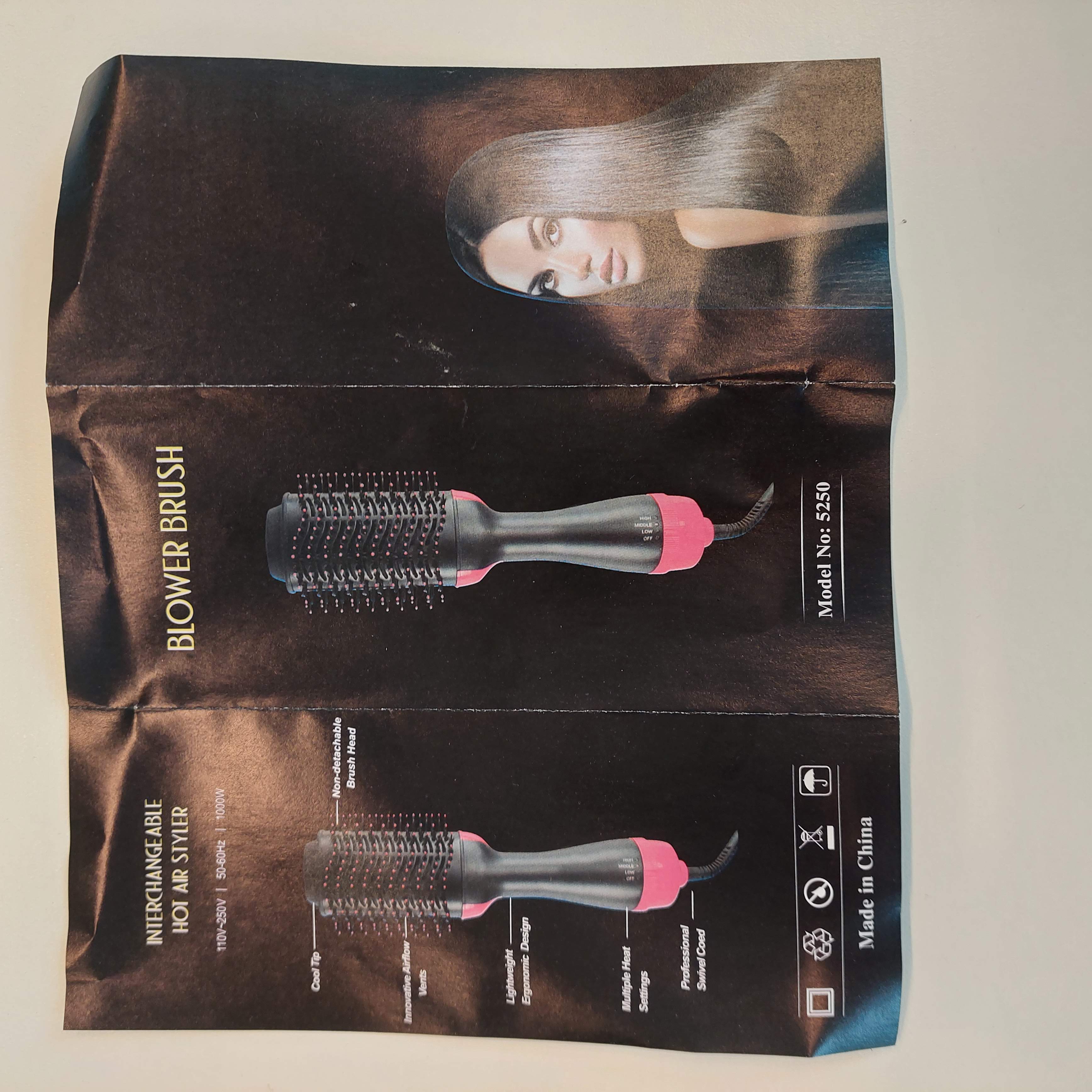 Imagen oficial de Hair dryer brush ; Unknown ; Blower brush Interchangeable hot hair styler publicada por OECD